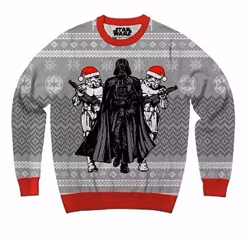Amazon.com- Star Wars Darth Vader and Stormtrooper Elves Ugly Christmas Sweater- Clothing