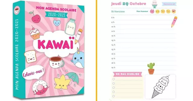 agenda-scolaire-kawaii-colorier
