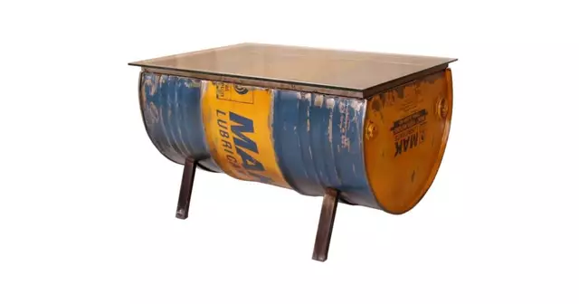 table-basse-baril-huile