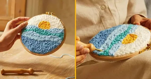 kit punch needle douceur marine