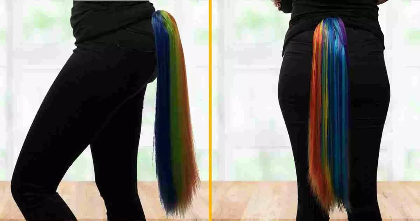 queue-de-poney-arc-en-ciel