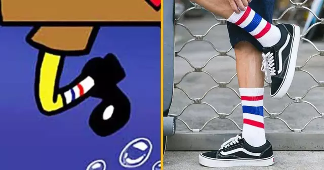 chaussette-rayee-bleu-blanc-rouge