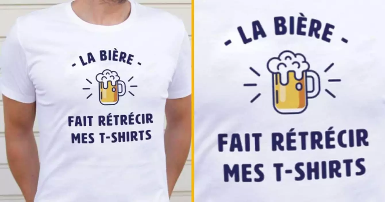 tshirt biere retrecir