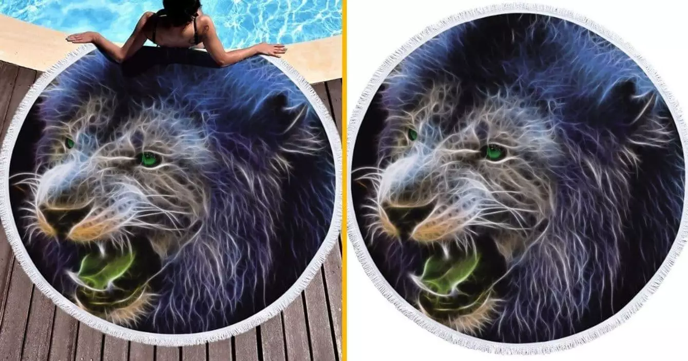 serviette-plage-lion