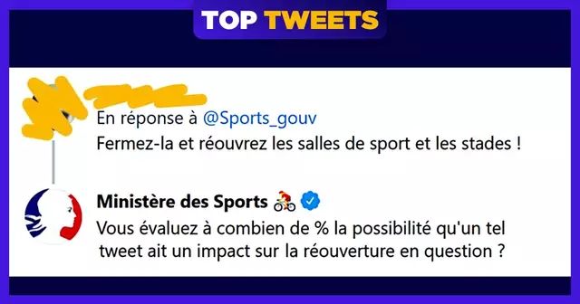top tweet ministere sports