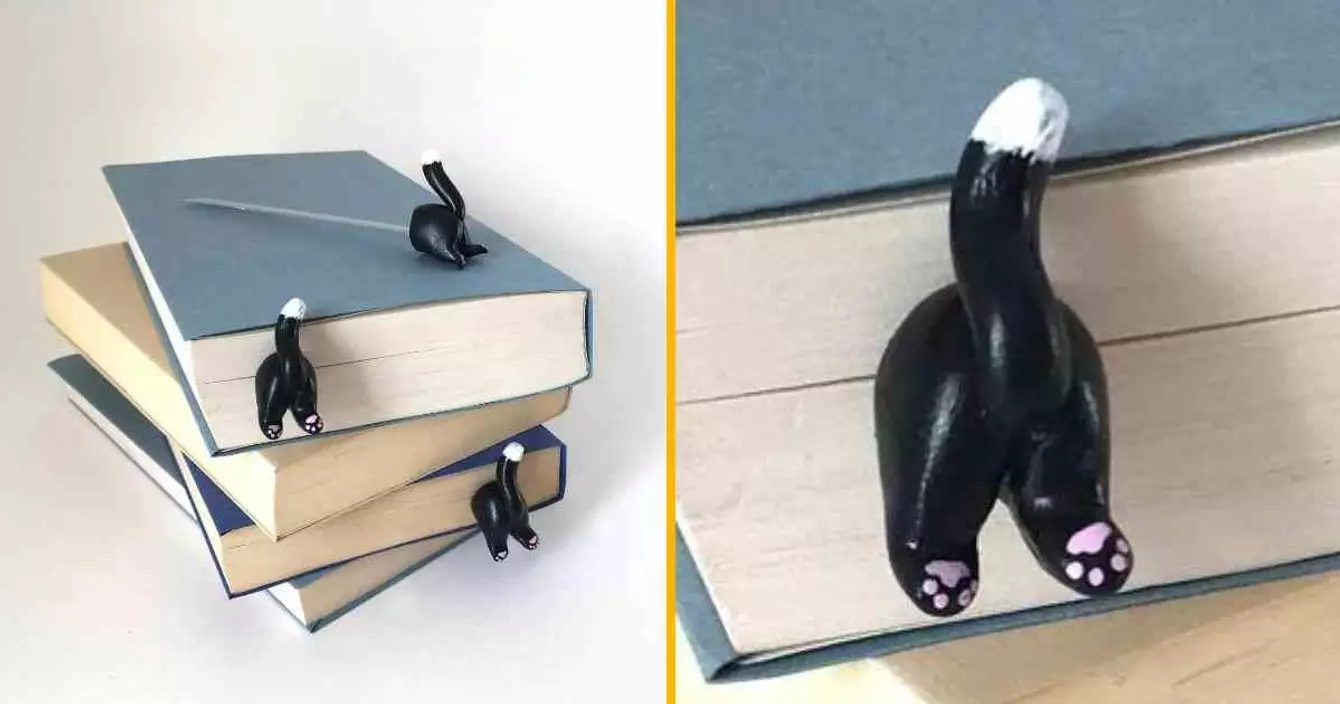 marque page fesse chat