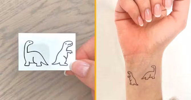 petit-tatouage-minimaliste-dinosaures