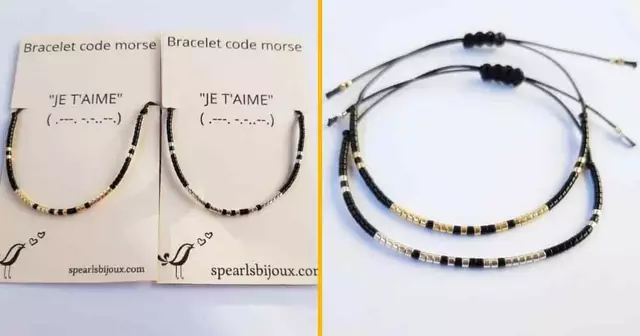bracelet perle je taime morse