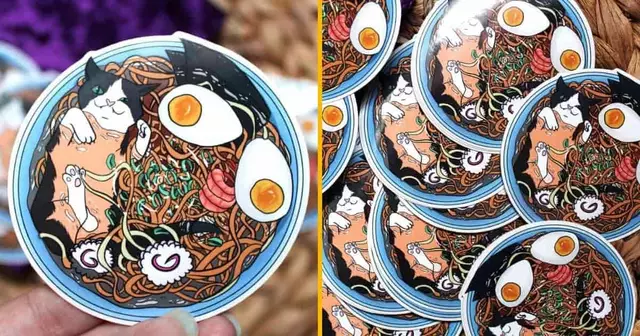 stickers-amoureux-nouilles-chatons