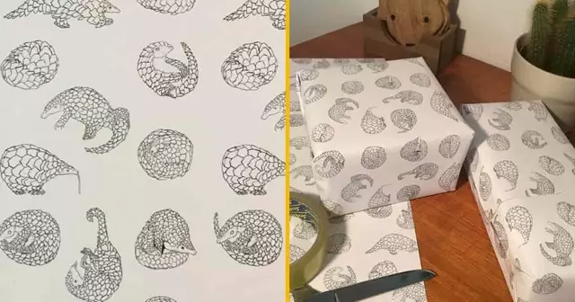 papier-cadeau-pangolin