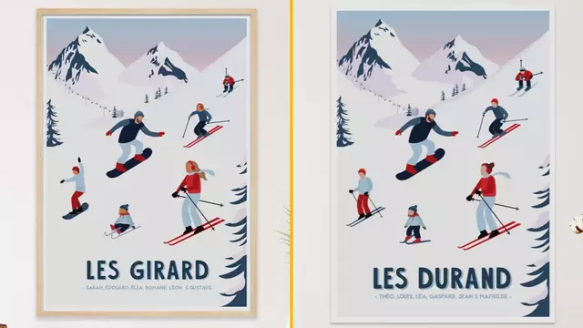affiche-famille-ski-personnaliser