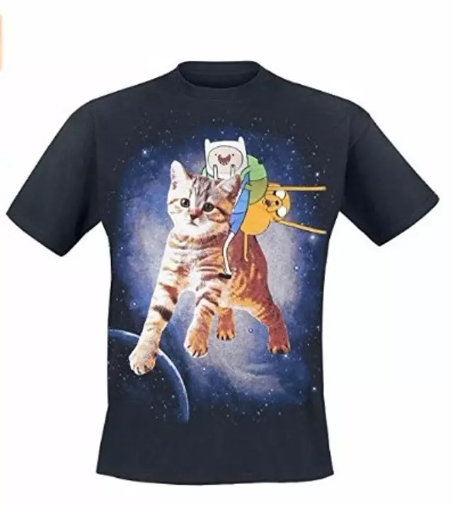 Adventure Time Cat T-shirt noir XL- Amazon.fr- Vêtements et accessoires