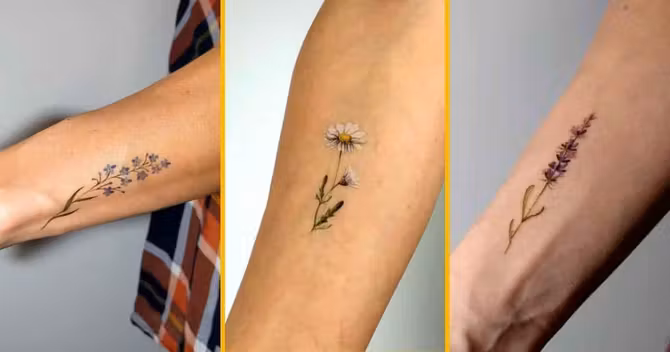 tatouages-minimalistes-petites-fleurs-couleur