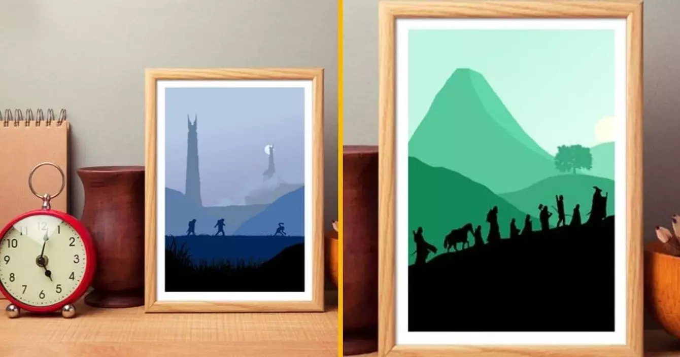 un-set-de-4-posters-retro-le-seigneur-des-anneaux