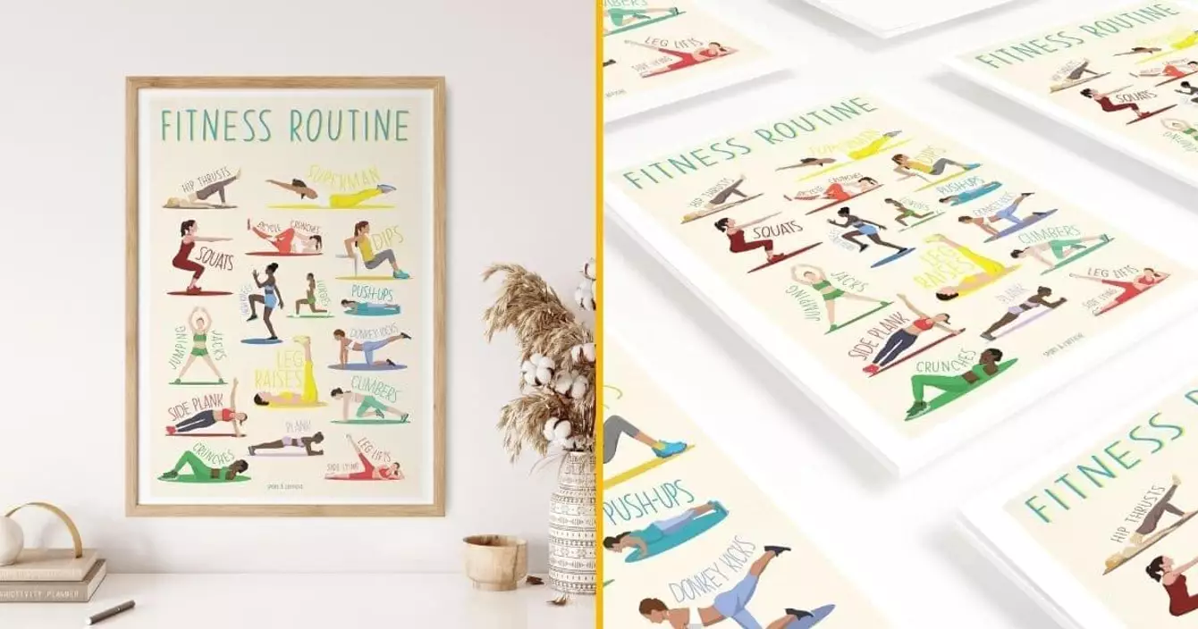 affiche-exercices-routine-fitness