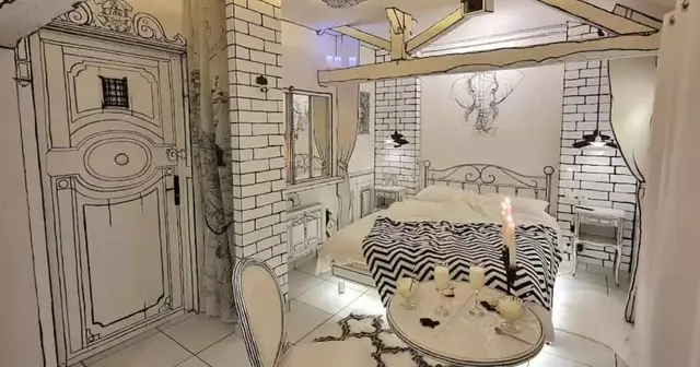 airbnb-insolite-dessin-noir-blanc