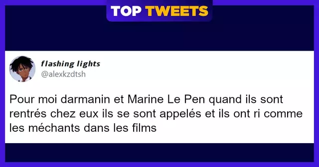 top tweet darmanin le pen