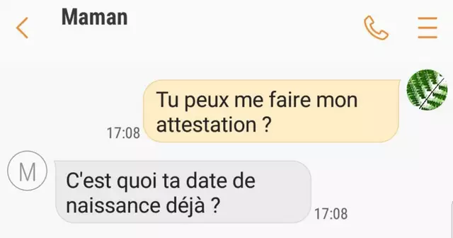 une sms parents