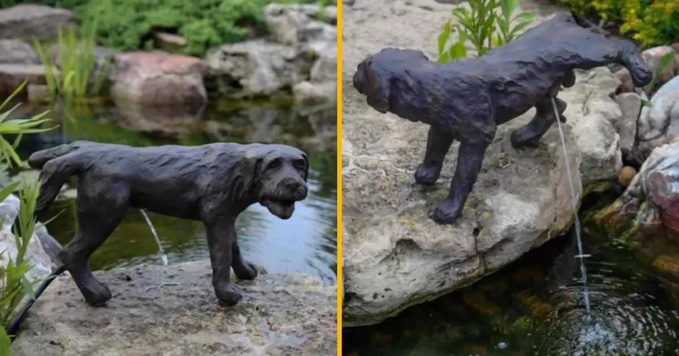 statue-chien-urine-jardin
