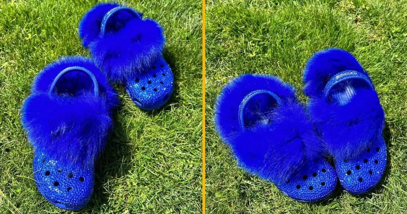 crocs-paillettes-fourrure