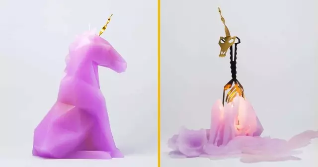bougie licorne squelette