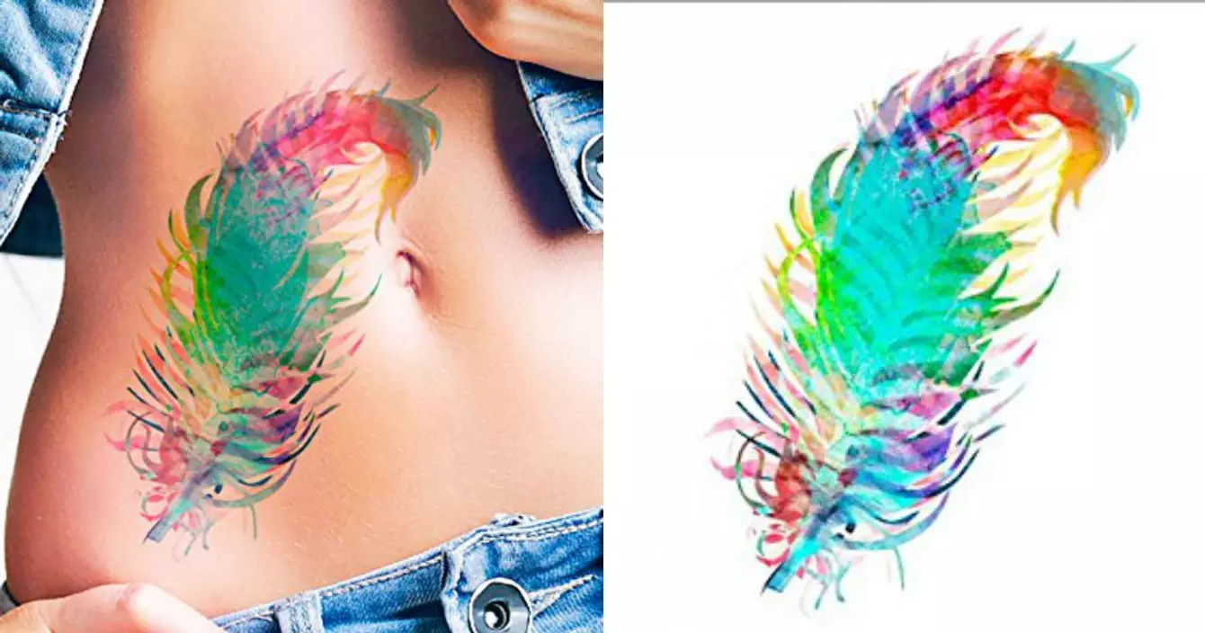 tatoyage-plume-aquarelle