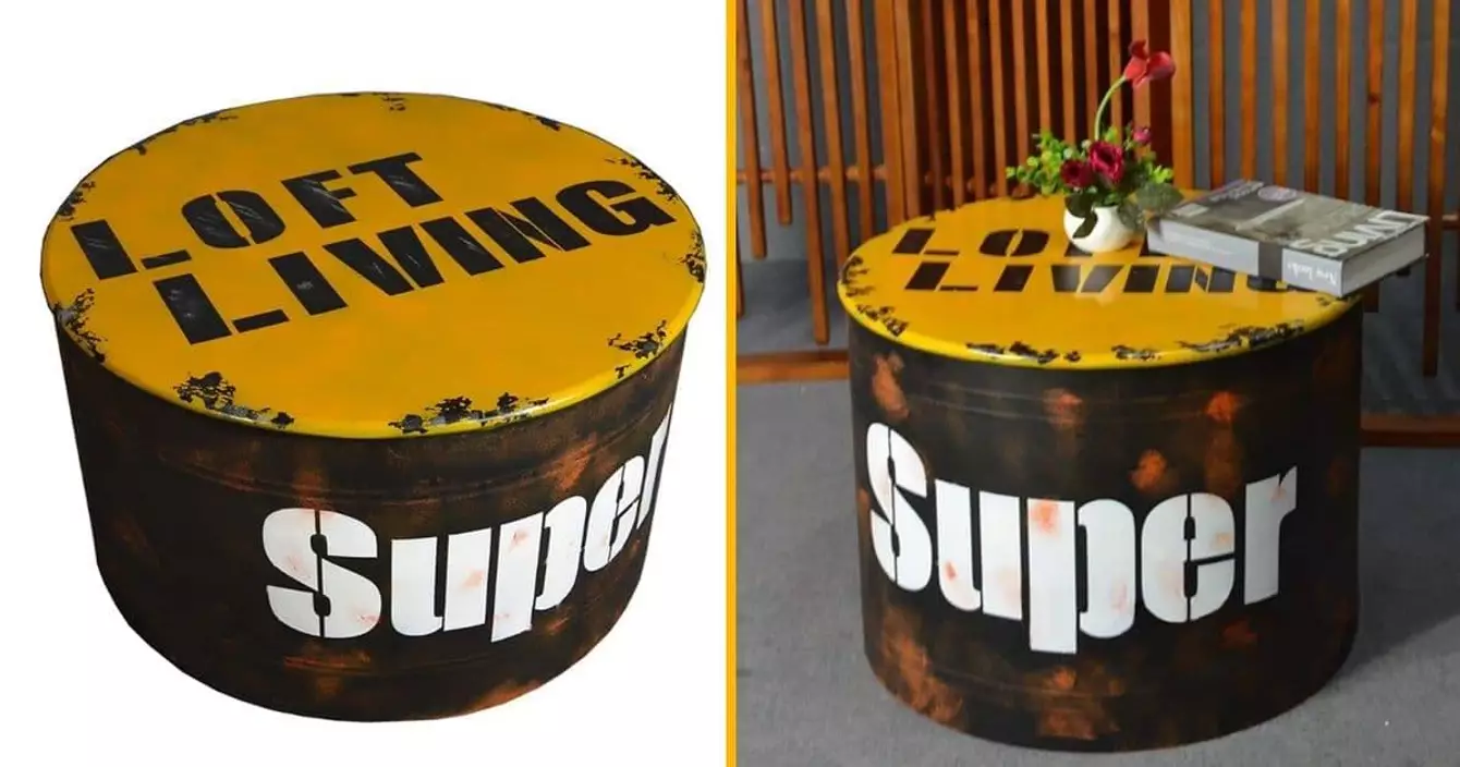 une-table-basse-baril-dhuile-vintage