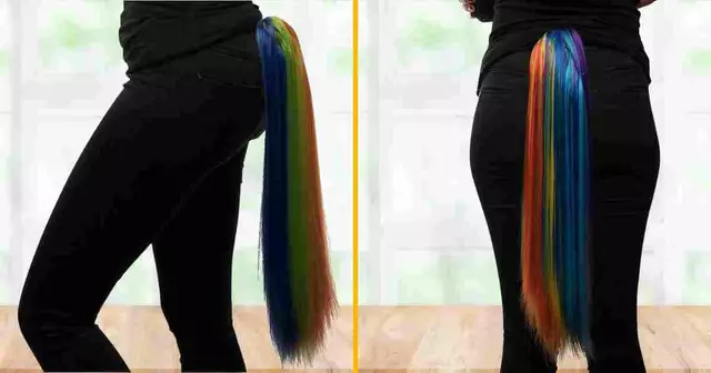 queue-de-poney-arc-en-ciel