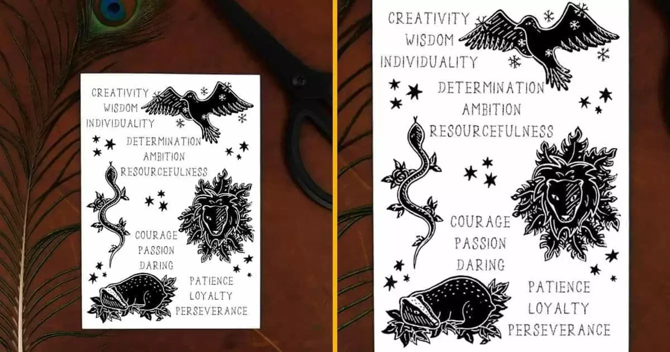 lot-tatouages-temporaires-maisons-harry-potter