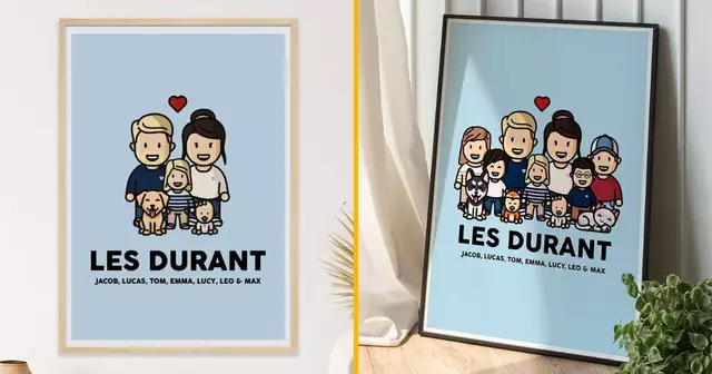 affiche-famille-figurine-personnalisee