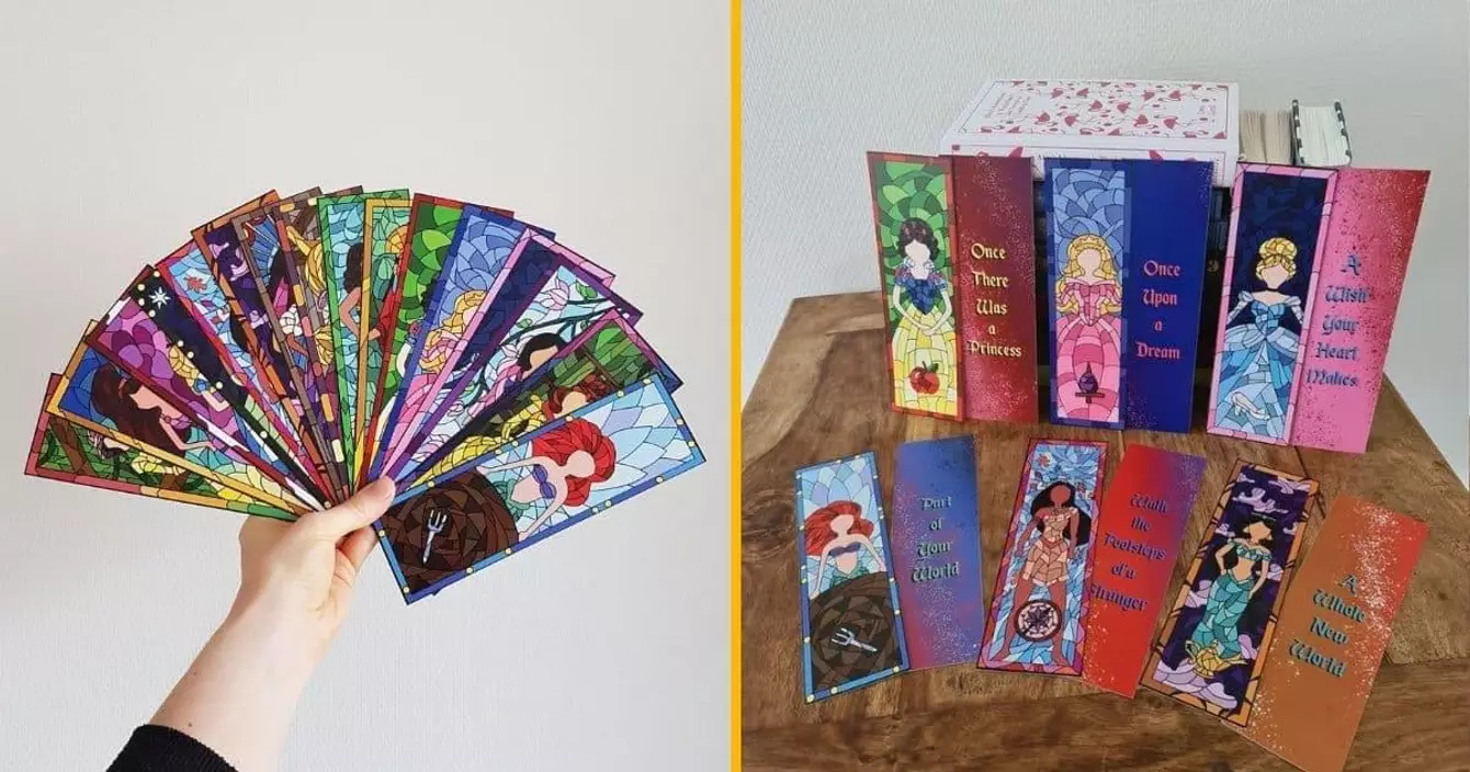 marque-pages-vitrail-princesses-disney