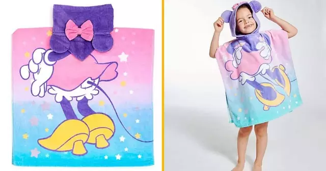 serviette-plage-capuche-minnie