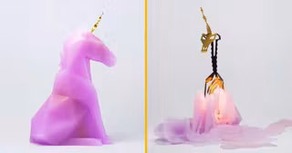 bougie licorne squelette