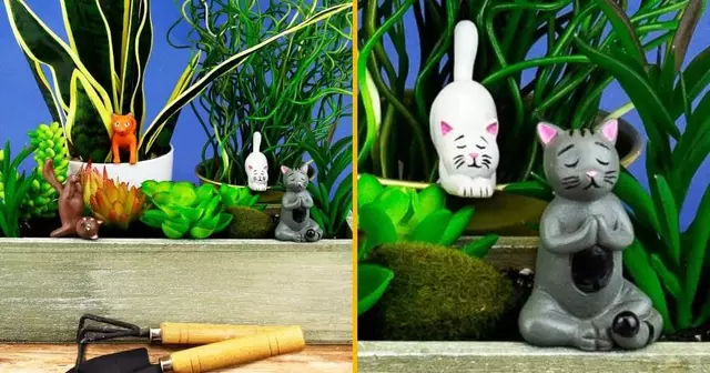 figurine-chat-yoga-plante