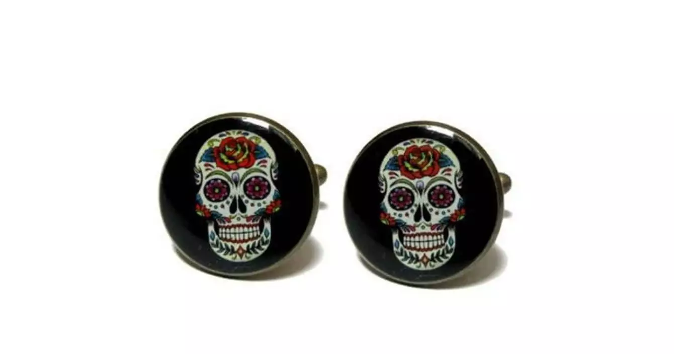 boutons-manchettes-tete-de-mort-mexique