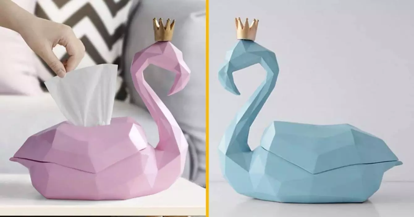 distributeur-mouchoirs-flamant-rose-origami