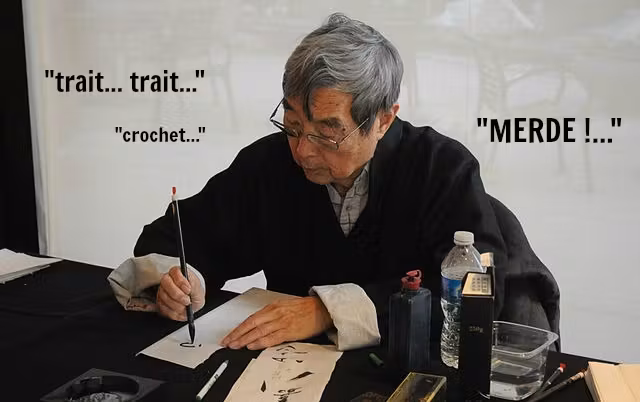 Chinese_calligrapher_at_Crow_Museum_01