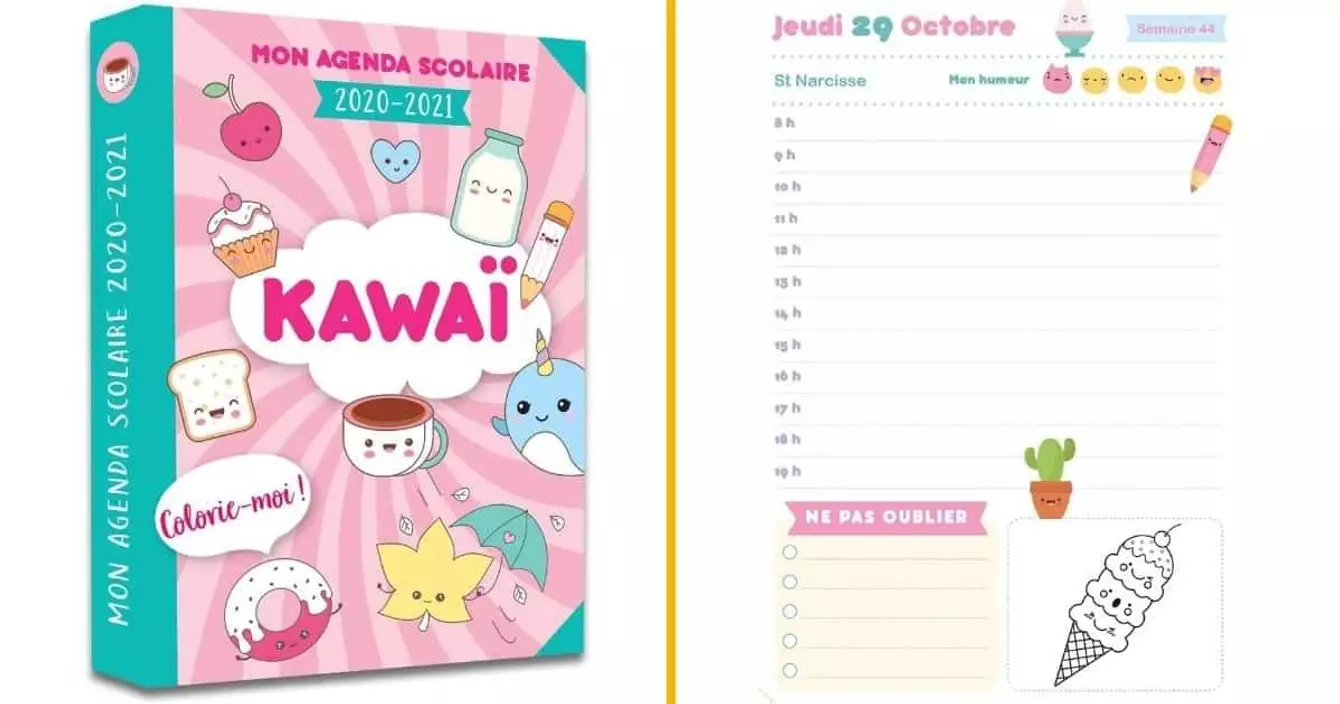 agenda-scolaire-kawaii-colorier