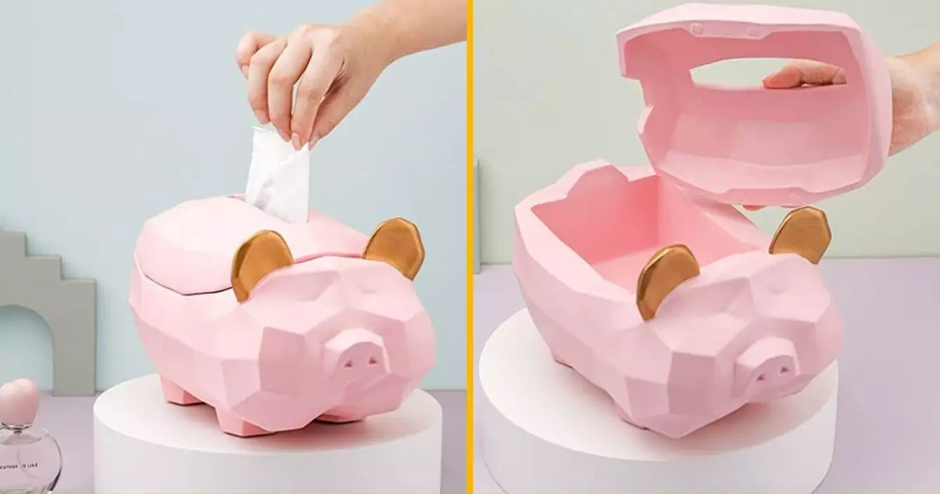 boite-mouchoirs-cochon-dore-origami