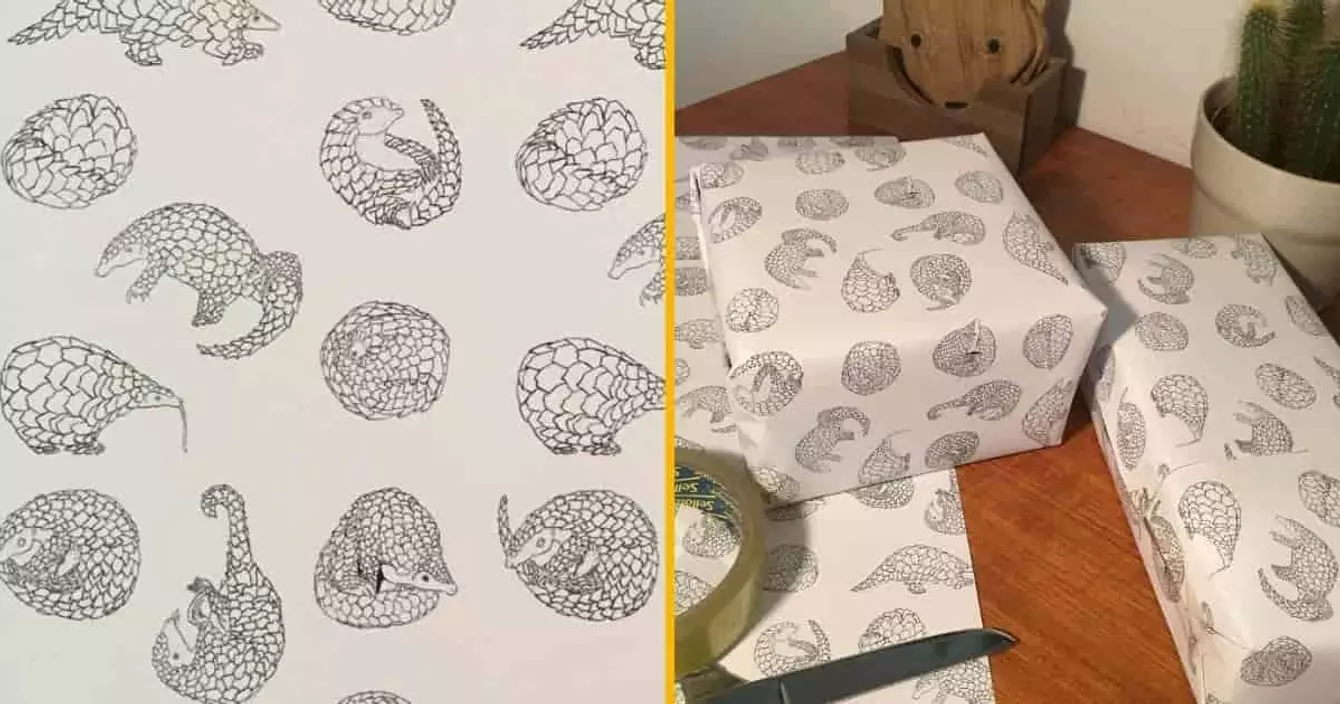 papier-cadeau-pangolin